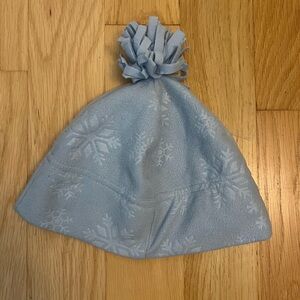 Light Blue Kids Winter Hat with Snowflakes